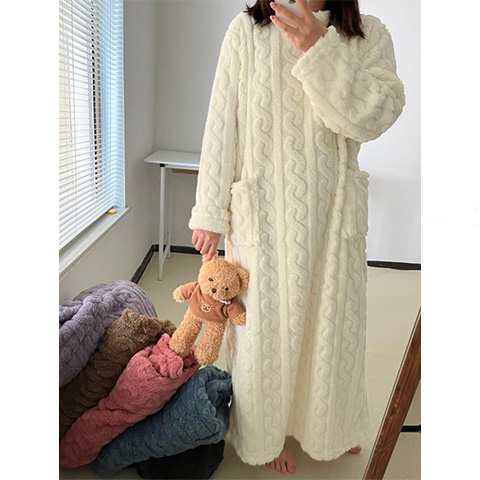 Winter Coral Velvet Home Clothes