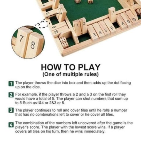 FUNNY FAMILY GAMES-Shut The Box Board Game🎲