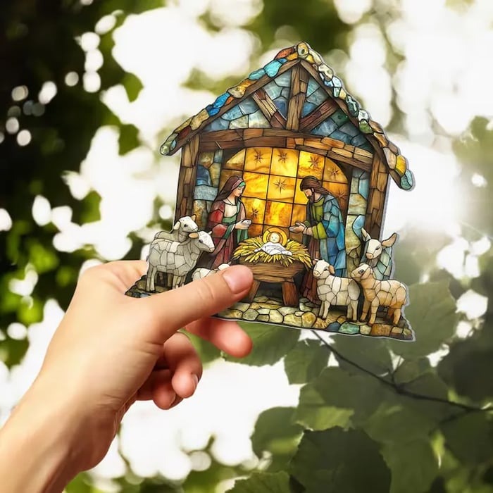 🎄2025 Christmas Home Decor-Nativity Jesus Christ Decoration Suncatcher