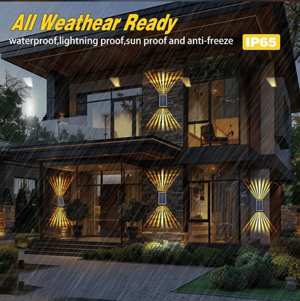 ✨☀️4 LED Solar Colorful Wall Lights Outdoor Light Waterproof