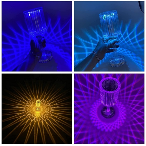 Crystal Diamond Table Lamp with Touch Control
