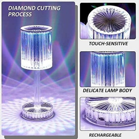 Crystal Diamond Table Lamp with Touch Control