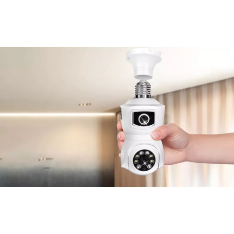 1080P Dual Lens E27 WiFi Security Camera with AI Alerts and App Control