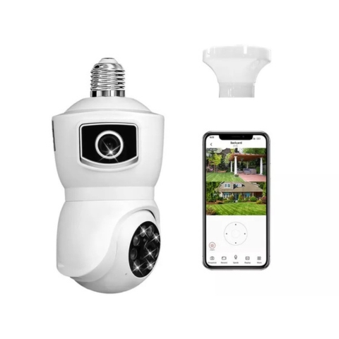 1080P Dual Lens E27 WiFi Security Camera with AI Alerts and App Control
