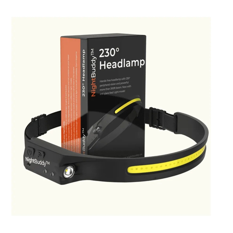 Rechargeable Headlamp with New 1200mAh Battery, 230° Wide-Angle LED and Motion Sensor, Ideal for Running, Fishing, Cycling, Camping, and Repairing