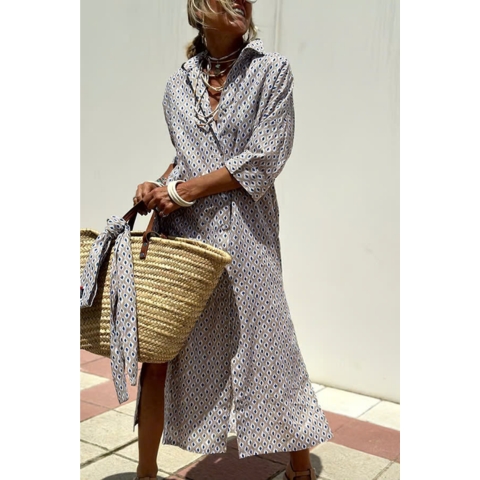🔥Hot Sale 48% OFF✨Classic Striped Lace-Up Shirt Dress