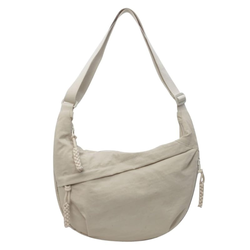 Women's Fashion Plain Color Nylon Crossbody Bag