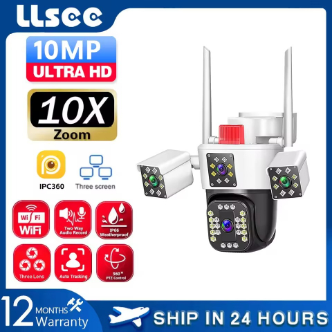 4-lens Outdoor Security HD Monitor