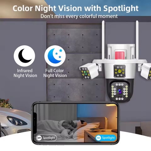 4-lens Outdoor Security HD Monitor
