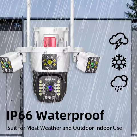 4-lens Outdoor Security HD Monitor