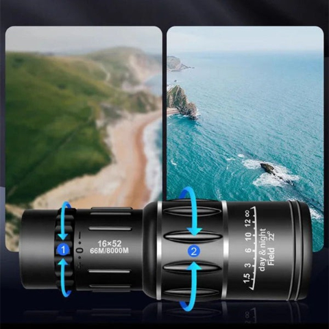 🔭 16X52 Professional High-Power 🔍 High-Definition Low-Light Night Vision Monocular Telescope🌙