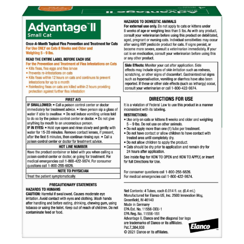 Advantage II Flea Treatment For Cats, 5 To 9 Lbs