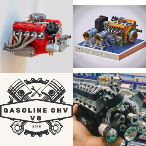 🔥BLACK FRIDAY BLOWOUT: Save 49%-Gasoline OHV V8 Small-block Engine Model Kits