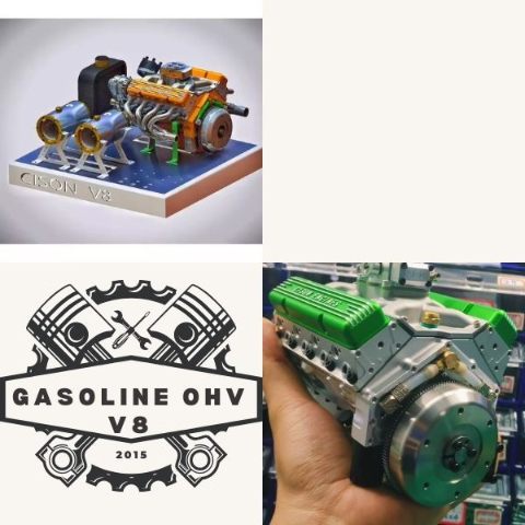 🔥BLACK FRIDAY BLOWOUT: Save 49%-Gasoline OHV V8 Small-block Engine Model Kits