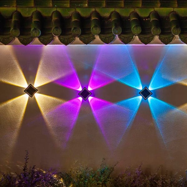 ✨☀️4 LED Solar Colorful Wall Lights Outdoor Light Waterproof
