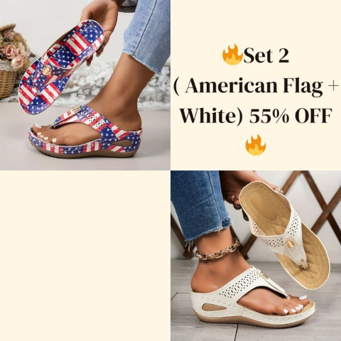 🔥Summer Best Seller🔥Women'S Patriotic Slide Sandals - Stylish American Flag Design