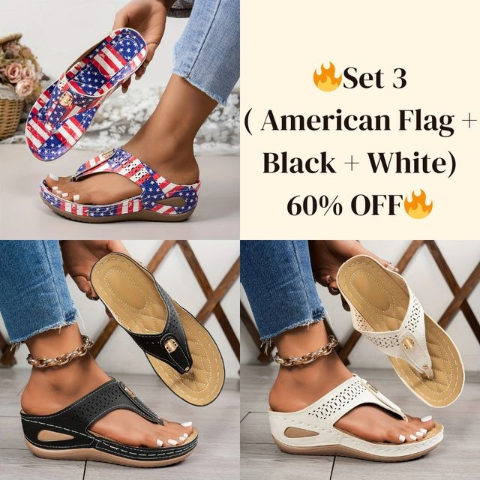 🔥Summer Best Seller🔥Women'S Patriotic Slide Sandals - Stylish American Flag Design