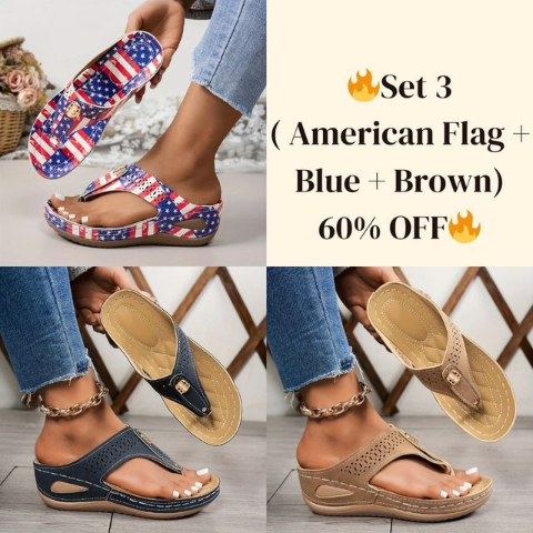 🔥Summer Best Seller🔥Women'S Patriotic Slide Sandals - Stylish American Flag Design