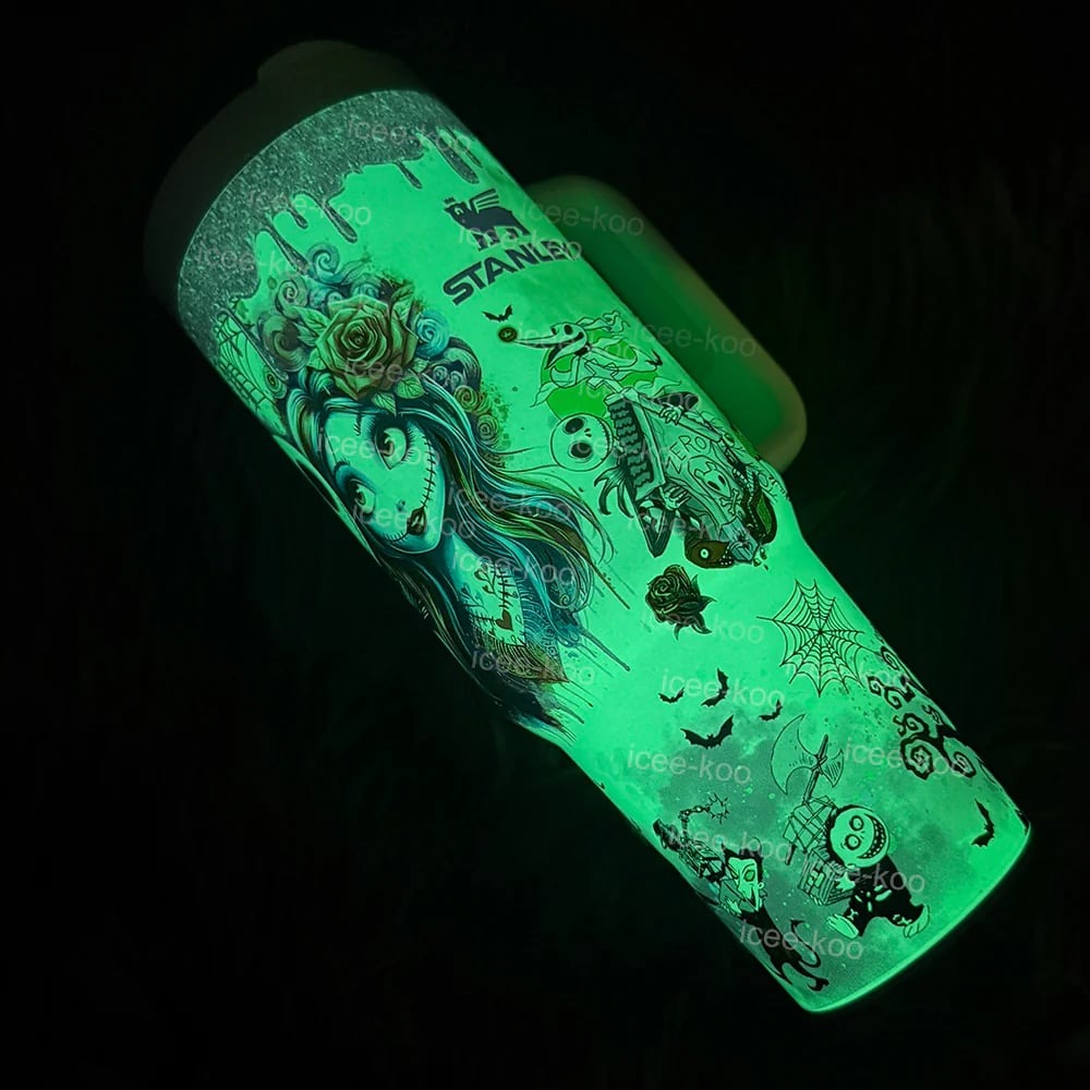 💥 2025 MEGA SALE OFF ️🔥 Glow-in-the-dark Sally x Jack Skellington 40oz Tumbler 💀