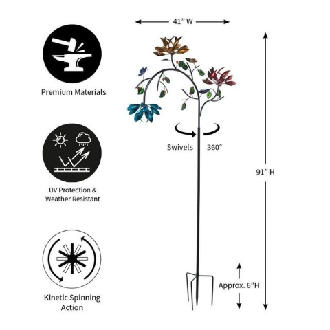 🔥60% OFF - Beautiful Summer Multi Colored Flowers Wind Spinner
