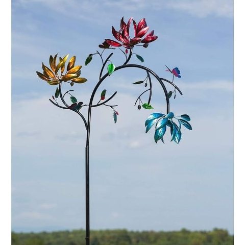 🔥60% OFF - Beautiful Summer Multi Colored Flowers Wind Spinner