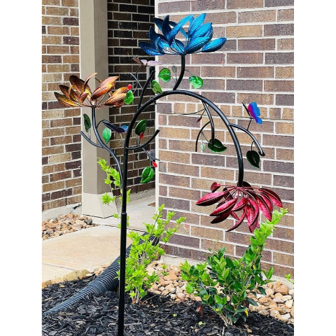 🔥60% OFF - Beautiful Summer Multi Colored Flowers Wind Spinner