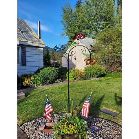 🔥60% OFF - Beautiful Summer Multi Colored Flowers Wind Spinner
