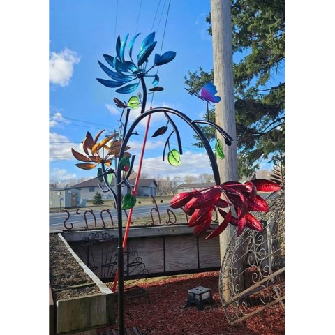🔥60% OFF - Beautiful Summer Multi Colored Flowers Wind Spinner