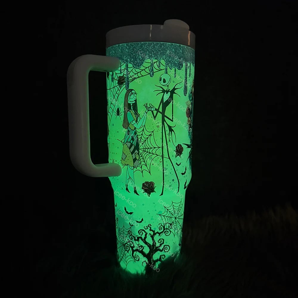 💥 2025 MEGA SALE OFF ️🔥 Glow-in-the-dark Sally x Jack Skellington 40oz Tumbler 💀