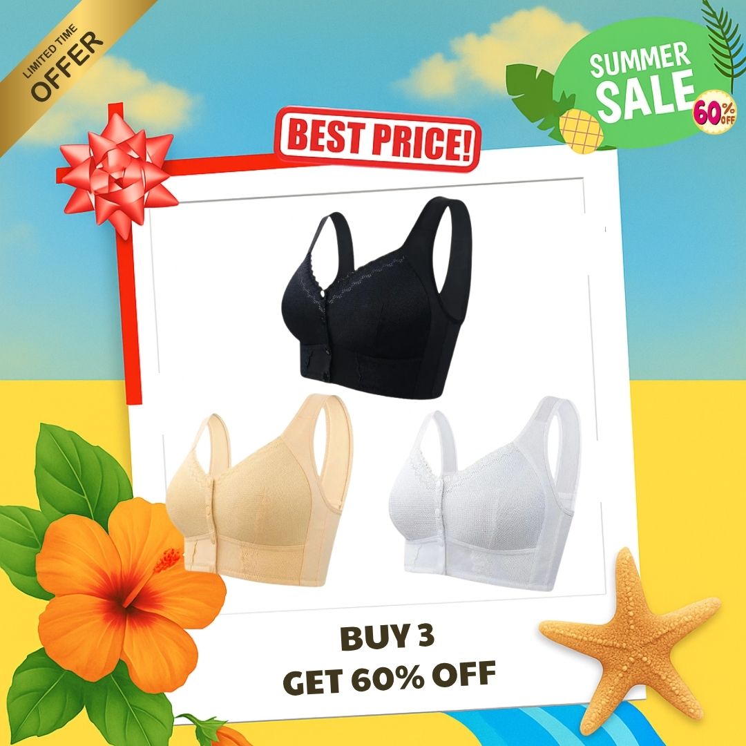 [80% OFF] 🎁 Summer Special 2025 🌞 Upgraded Front-Closure Breathable Bra for Seniors – A Meaningful Gift for the Women You Love 💞