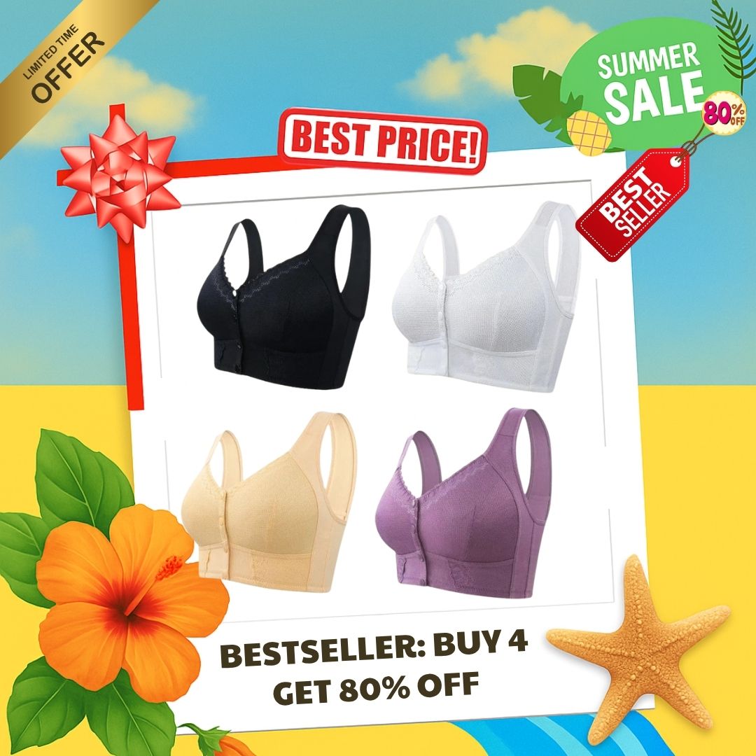 [80% OFF] 🎁 Summer Special 2025 🌞 Upgraded Front-Closure Breathable Bra for Seniors – A Meaningful Gift for the Women You Love 💞