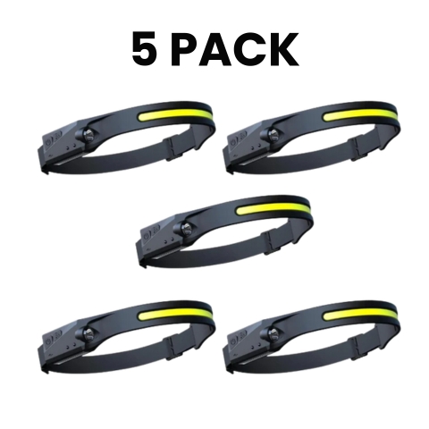 Rechargeable Headlamp with New 1200mAh Battery, 230° Wide-Angle LED and Motion Sensor, Ideal for Running, Fishing, Cycling, Camping, and Repairing