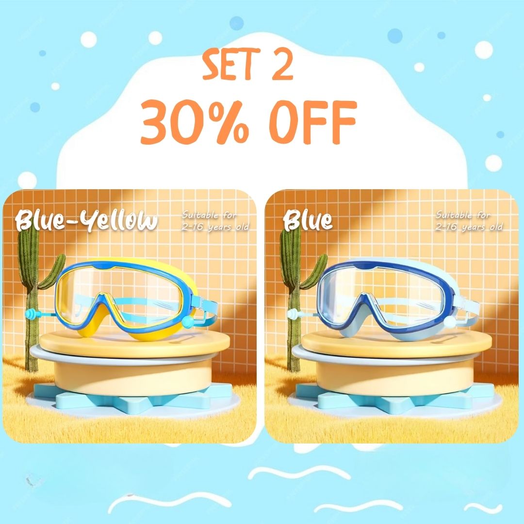🏊‍♀️Last Day Promotion 49% OFF-🔥HD children's large frame waterproof and anti-fog swimming goggles