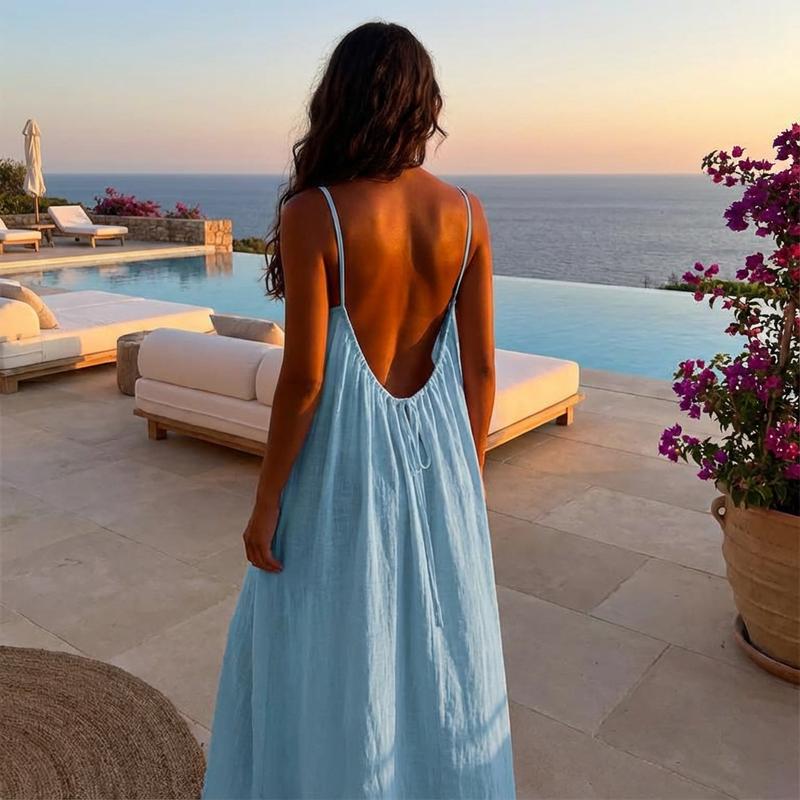🔥Last Day Discount 49% Off👗Women's Solid Color Cami Lounge Dress