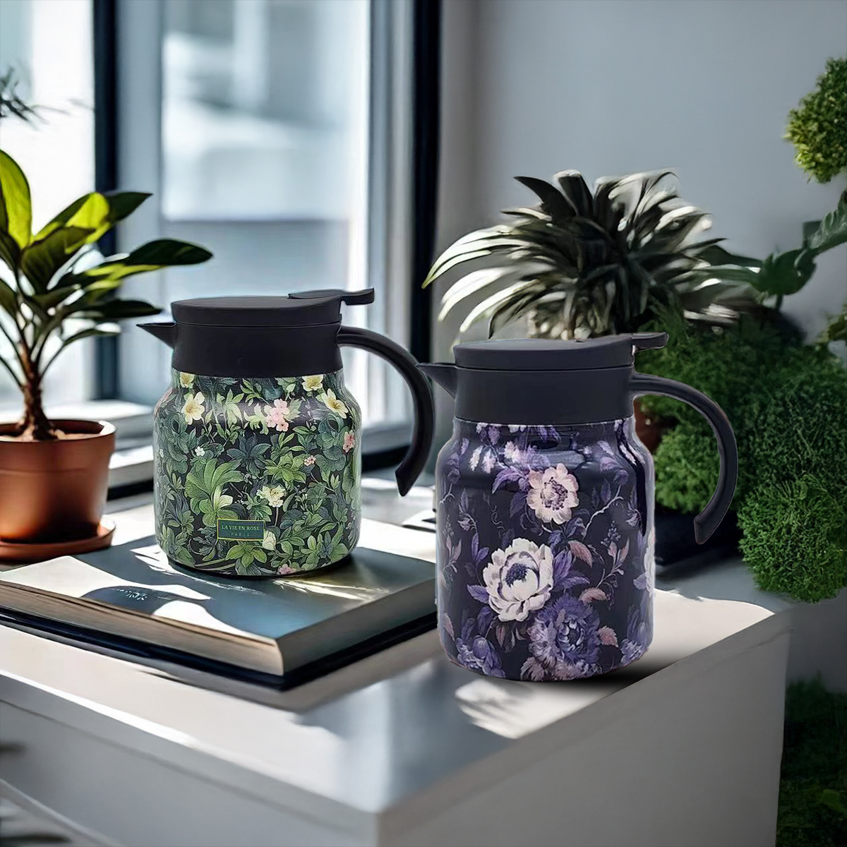 🔥HOT SALE 49%🔥Vintage Floral Pattern Tea Thermos – Built-In Infuser