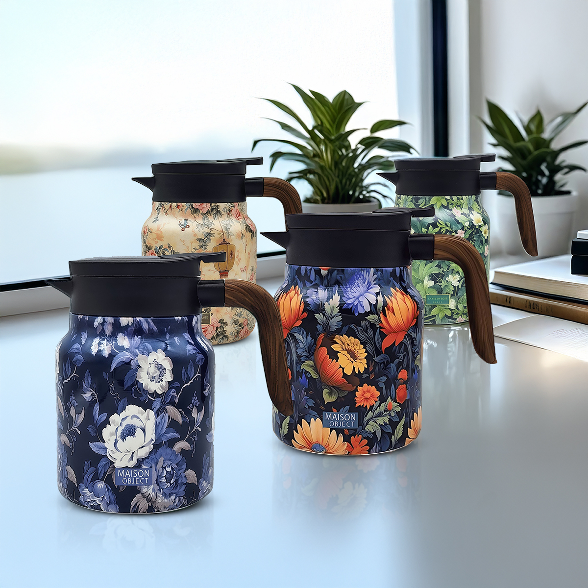 🔥HOT SALE 49%🔥Vintage Floral Pattern Tea Thermos – Built-In Infuser
