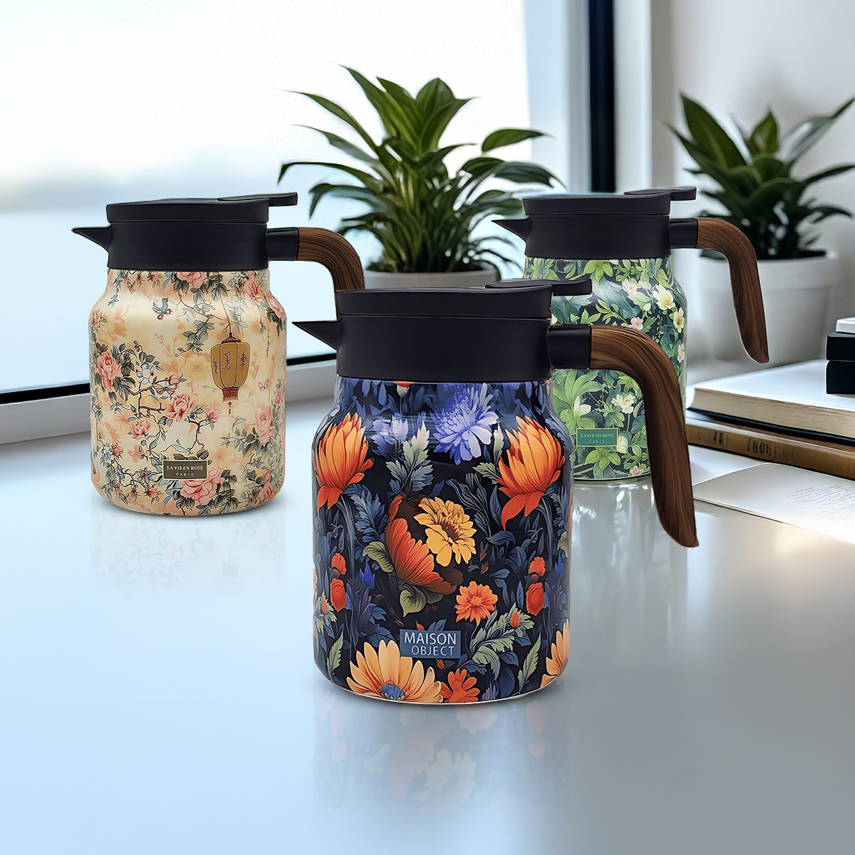 🔥HOT SALE 49%🔥Vintage Floral Pattern Tea Thermos – Built-In Infuser