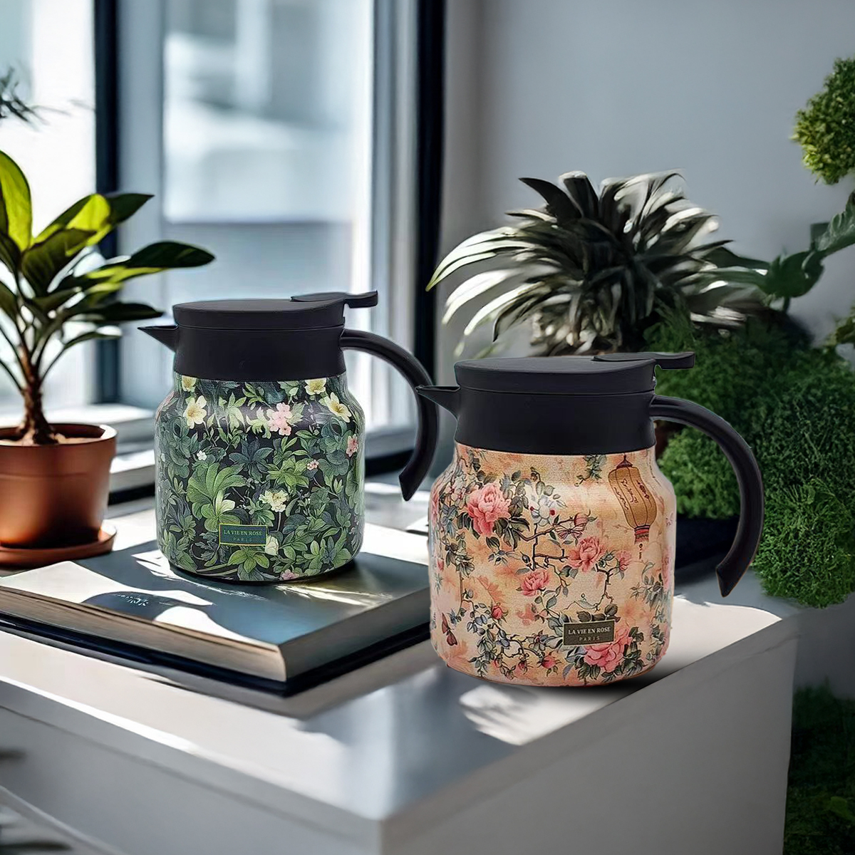 🔥HOT SALE 49%🔥Vintage Floral Pattern Tea Thermos – Built-In Infuser