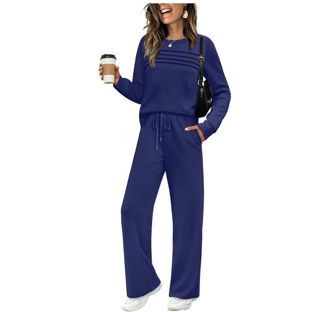 🔥LAST DAY 60% OFF✨Women's Crew Neck Top & Drawstring Pants Set