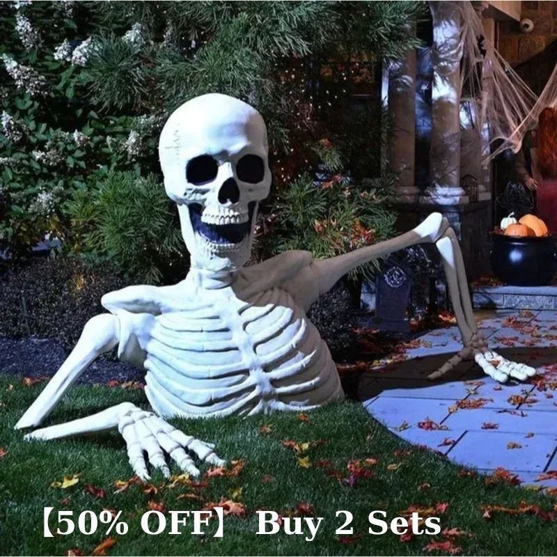 🎃Halloween Pre-sale 50% OFF🔥–Towering Skeleton with LED Eyes & Haunting Sounds👻
