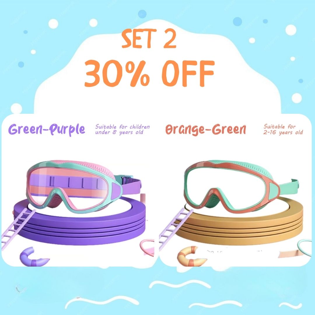 🏊‍♀️Last Day Promotion 49% OFF-🔥HD children's large frame waterproof and anti-fog swimming goggles