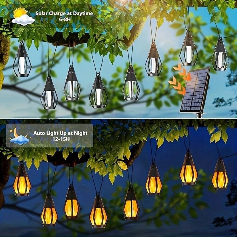 Outdoor Solar Flame Lights 🔥 | Add Warm Glow to Patio, Garden, or Party 🎉 | Holiday-Ready Decor 🎃🎄
