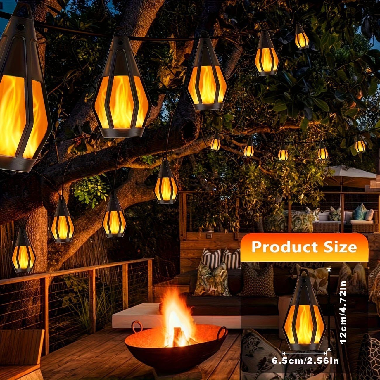 Outdoor Solar Flame Lights 🔥 | Add Warm Glow to Patio, Garden, or Party 🎉 | Holiday-Ready Decor 🎃🎄