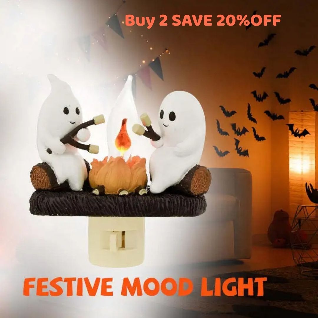 Cozy Ghost Campfire Nightlight