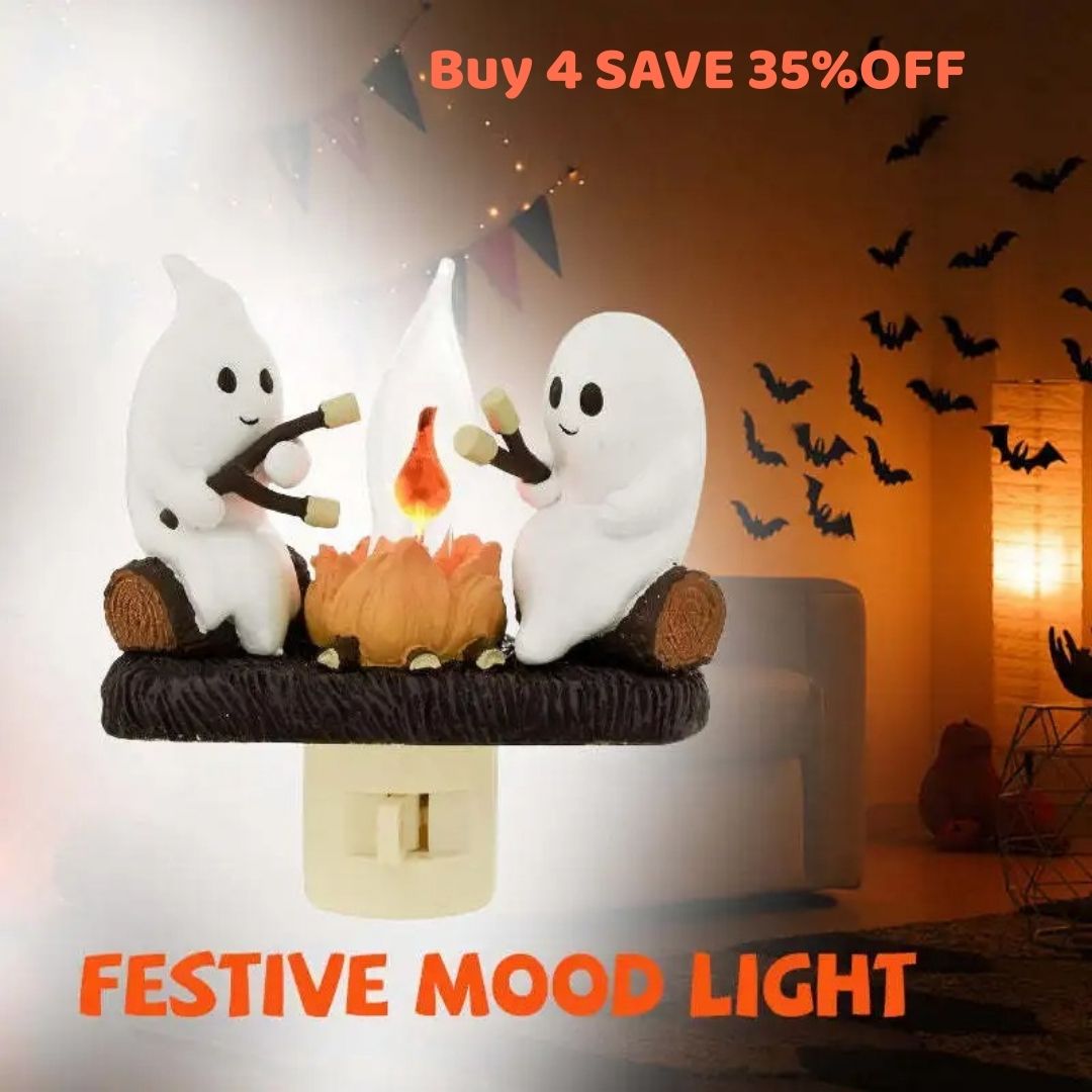 Cozy Ghost Campfire Nightlight