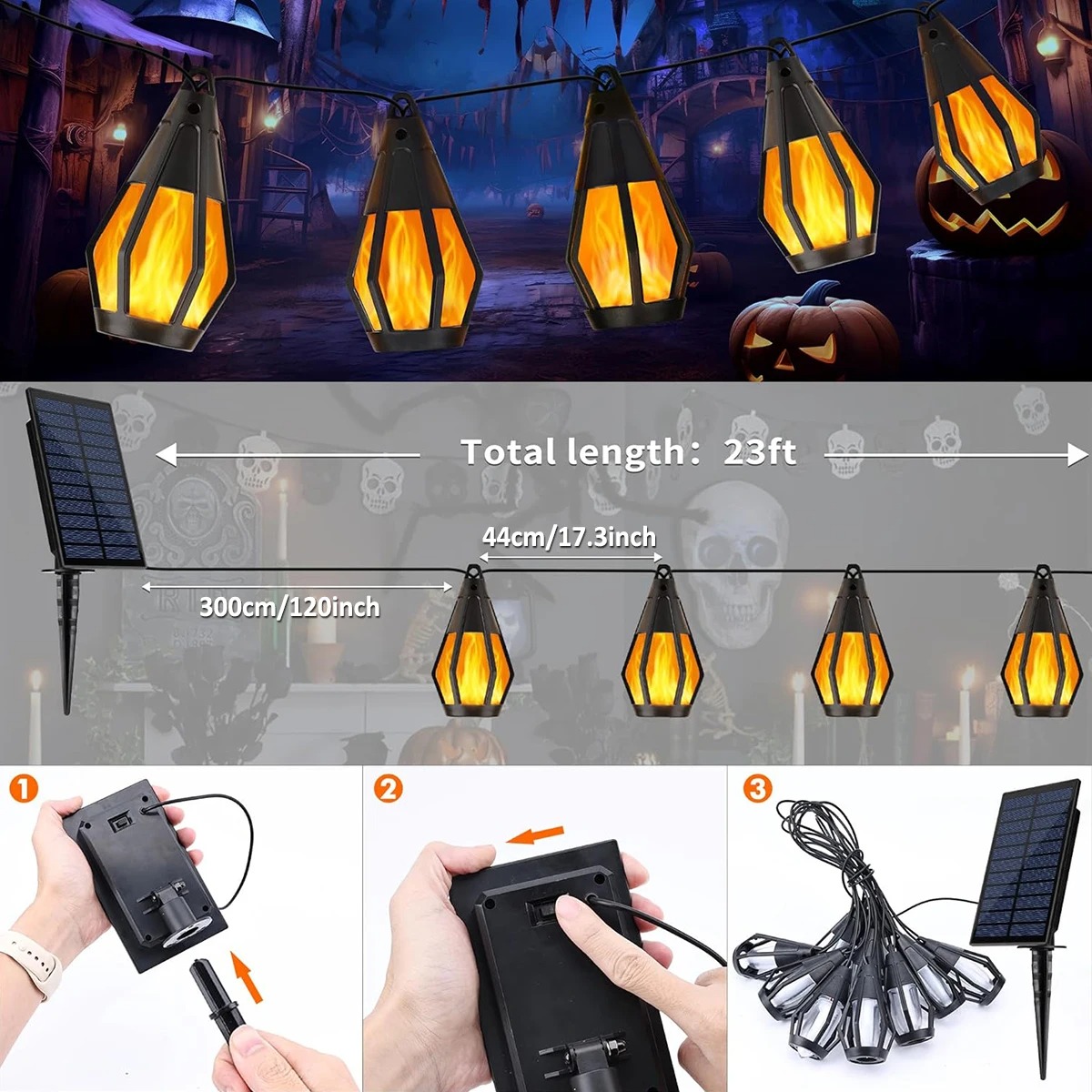 Outdoor Solar Flame Lights 🔥 | Add Warm Glow to Patio, Garden, or Party 🎉 | Holiday-Ready Decor 🎃🎄