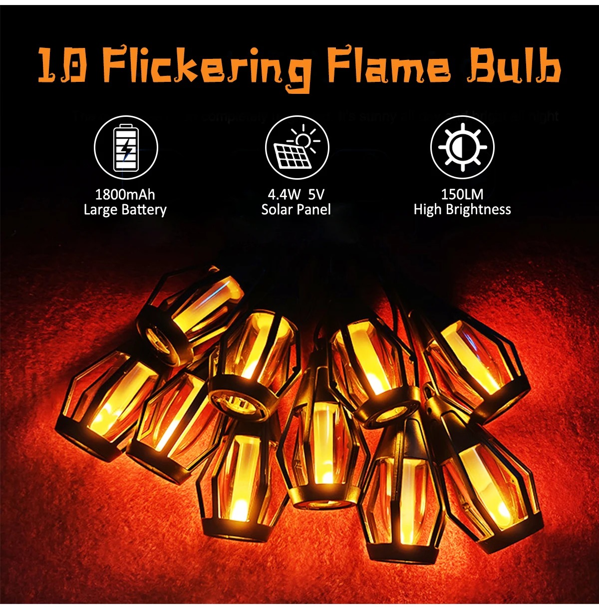 Outdoor Solar Flame Lights 🔥 | Add Warm Glow to Patio, Garden, or Party 🎉 | Holiday-Ready Decor 🎃🎄