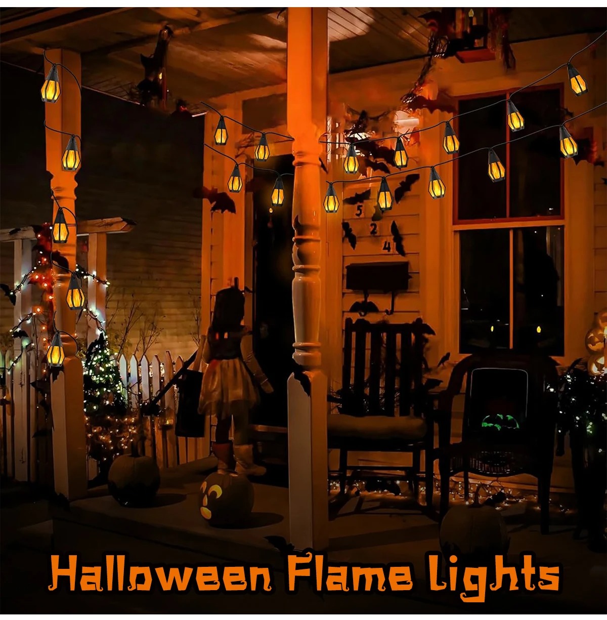 Outdoor Solar Flame Lights 🔥 | Add Warm Glow to Patio, Garden, or Party 🎉 | Holiday-Ready Decor 🎃🎄
