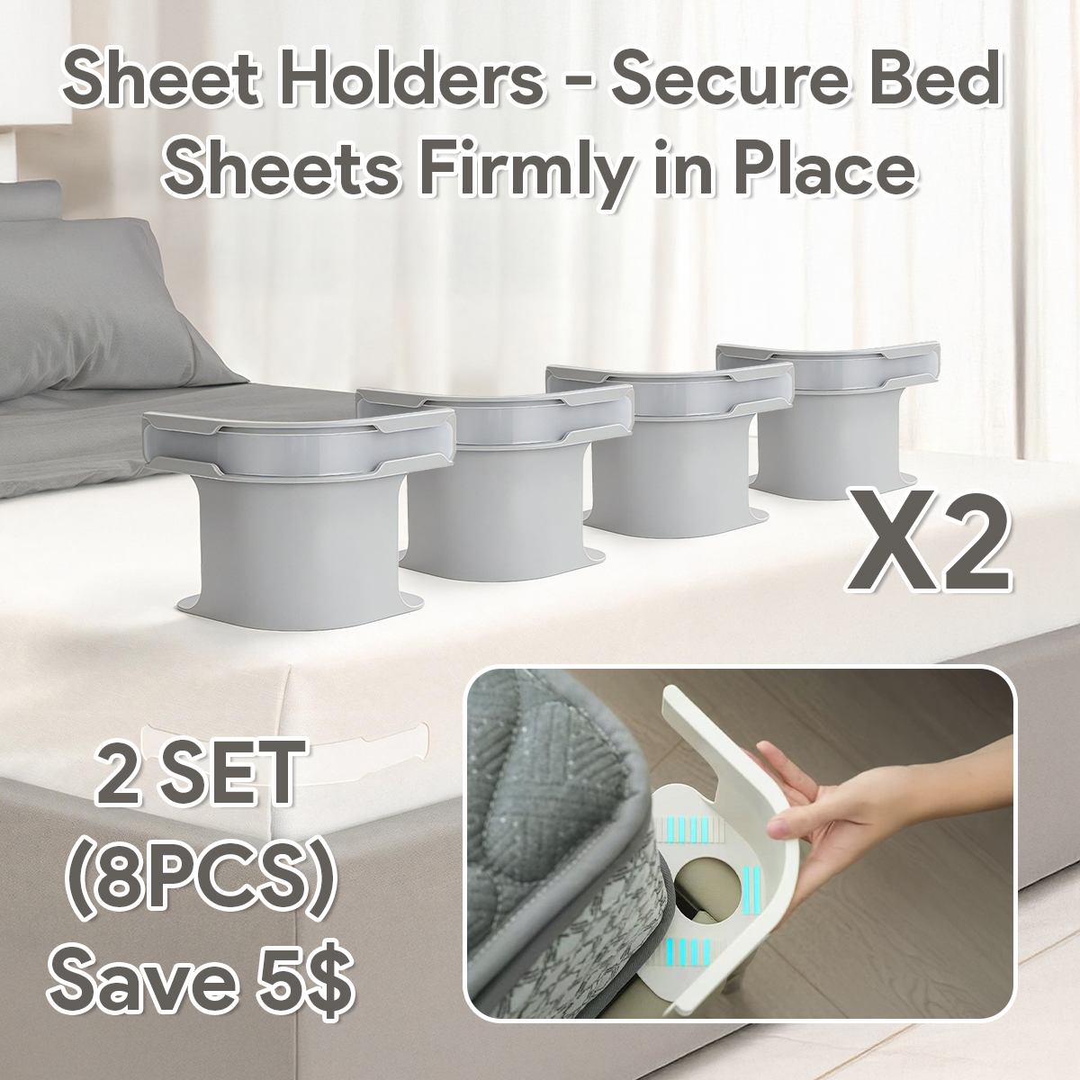 💖 Last Day 49% OFF 💖 Sheet Holders - Secure Bed Sheets Firmly in Place