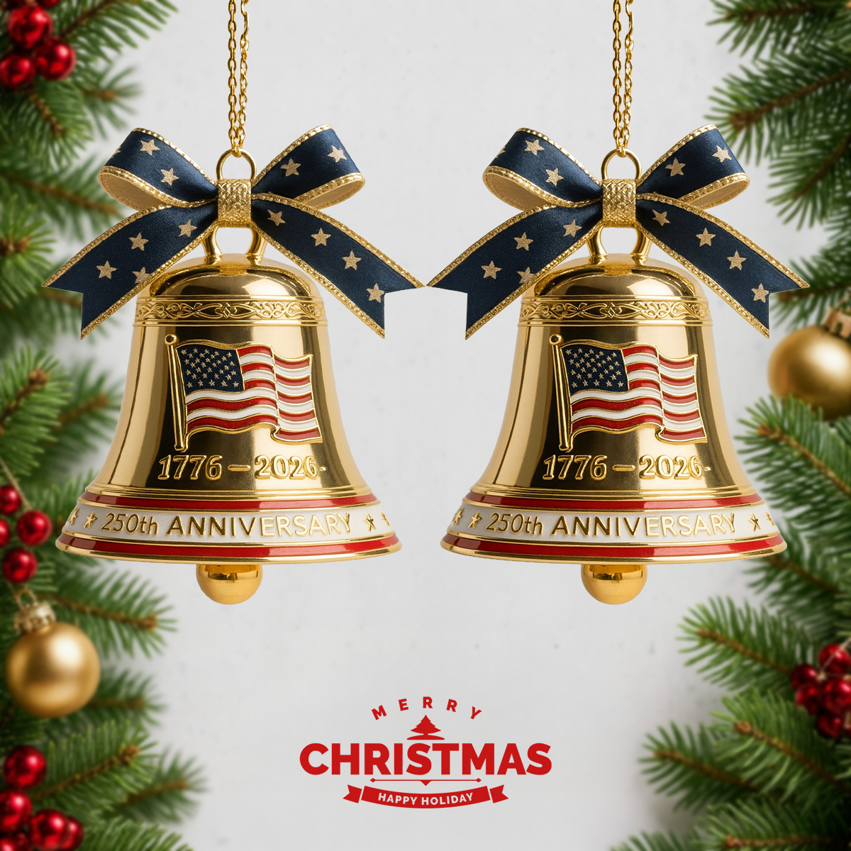 🔥Limited Time 🔔 The 2026 United States 250th Anniversary Bell Ornament (1776–2026)